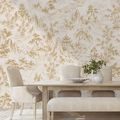 ZELFKLEVEND FOTOBEHANG BEIGE-GOUDEN OOSTERS LANDSCHAP MET PAGODES - FOTOBEHANG FENG SHUI - FOTOBEHANG