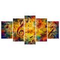 5-TEILIGES WANDBILD MUSIKALISCHE SYMPHONIE DER FARBEN - MUSIKBILDER - BILDER