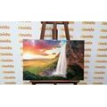 CANVAS PRINT BEAUTIFUL WATERFALL IN ICELAND - PICTURES OF NATURE AND LANDSCAPE - PICTURES