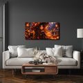 QUADRO SU TELA – STREGA AUTUNNALE E GATTO NERO - QUADRI HALLOWEEN E HORROR - STAMPE E QUADRI