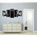 5-PIECE CANVAS PRINT FAITH IN JESUS IN BLACK AND WHITE - BLACK AND WHITE PICTURES - PICTURES