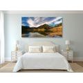 CANVAS PRINT LAKE UNDER THE HILLS - PICTURES OF NATURE AND LANDSCAPE - PICTURES