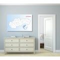 CANVAS PRINT MAP OF THE SLOVAK REPUBLIC - PICTURES OF MAPS - PICTURES