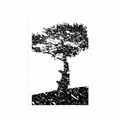 POSTER TREE SILHOUETTE - BLACK AND WHITE - POSTERS