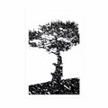 POSTER BAUM-SILHOUETTE - SCHWARZ-WEISS - POSTER