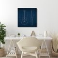 WANDBILD BLAUER GITARRENPLAN - MUSIKBILDER - BILDER
