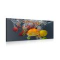 CANVAS PRINT FRUIT FALLING INTO WATER - PICTURES OF FOOD AND DRINKS - PICTURES