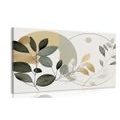 CANVAS PRINT BOHO LEAVES IN CIRCLES - PICTURES OF TREES AND LEAVES - PICTURES