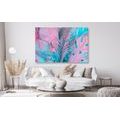 CANVAS PRINT PALM LEAVES IN UNUSUAL NEON COLORS - PICTURES OF NATURE AND LANDSCAPE - PICTURES