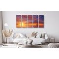 5-PIECE CANVAS PRINT ABANDONED BOAT AT SEA - PICTURES OF NATURE AND LANDSCAPE - PICTURES