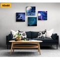 CANVAS PRINT SET MYSTERIOUS WOLF - SET OF PICTURES - PICTURES