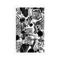 POSTER BLACK AND WHITE POP ART ABSTRACTION - BLACK AND WHITE - POSTERS