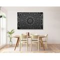 CANVAS PRINT ORIENTAL MANDALA IN BLACK AND WHITE - BLACK AND WHITE PICTURES - PICTURES