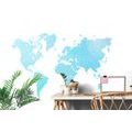SELF ADHESIVE WALLPAPER WORLD MAP IN BLUE SHADE - SELF-ADHESIVE WALLPAPERS - WALLPAPERS