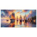 OBRAZ VEČER V PŘÍSTAVU - OBRAZY VÝCHOD A ZÁPAD SLUNCE - OBRAZY