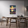 TABLOU PEISAJ NOCTURN MAGIC CU LUNĂ - TABLOU NATURĂ ȘI PEISAJE NATURALE - TABLOURI