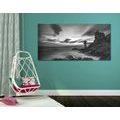 TABLEAU SUR TOILE – MAGNIFIQUE PAYSAGE AU BORD DE LA MER EN NOIR ET BLANC - TABLEAUX EN NOIR ET BLANC - TABLEAUX