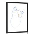 POSTER MIT PASSEPARTOUT BUNTE LINIEN DER KATZE - MOTIVE AUS UNSERER WERKSTATT - POSTER