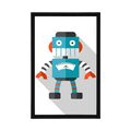 POSTER ROBOT ALBASTRU PE FUNDAL ALB - ROBOȚI - POSTERE