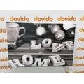 CANVAS PRINT HARMONIOUS HOME IN BLACK AND WHITE - BLACK AND WHITE PICTURES - PICTURES