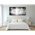 CANVAS PRINT BLACK AND WHITE WINGS WITH ABSTRACT ELEMENTS - BLACK AND WHITE PICTURES - PICTURES