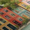 WANDBILD BUNTE HÄUSER MIT ALLEE - BUNTE HÄUSER - BILDER