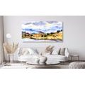 CANVAS PRINT WATERCOLOR VILLAGE - PICTURES OF NATURE AND LANDSCAPE - PICTURES