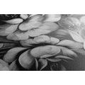 CANVAS PRINT IMPRESSIONISTIC WORLD OF FLOWERS IN BLACK AND WHITE - BLACK AND WHITE PICTURES - PICTURES