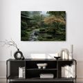 TABLEAU SUR TOILE – JARDIN JAPONAIS DANS LA BRUME - TABLEAUX FORÊT - TABLEAUX