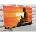 QUADRO DI UNA STATUA DI BUDDHA AL TRAMONTO - QUADRI FENG SHUI - QUADRI