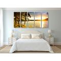 5-PIECE CANVAS PRINT SUNSET OVER THE LAKE - PICTURES OF NATURE AND LANDSCAPE - PICTURES