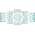 5-PIECE CANVAS PRINT MANDALA OF HARMONY ON A BLUE BACKGROUND - PICTURES FENG SHUI{% if product.category.pathNames[0] != product.category.name %} - PICTURES{% endif %}