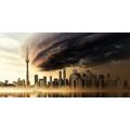 TABLEAU SUR TOILE – NUAGES SUR LA VILLE - TABLEAUX DE LA VILLE - TABLEAUX