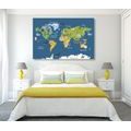 CANVAS PRINT WORLD MAP FOR CHILDREN - CHILDRENS PICTURES - PICTURES