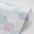 TAPET AUTOADEZIV MODEL HEXAGONAL GRI-ALBASTRU - TAPETE AUTOADEZIVE - TAPETURI