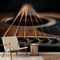 TAPETE DETAIL EINER AKUSTISCHEN GITARRE IN DUNKLEM TON - MUSIK FOTOTAPETEN - TAPETEN