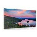 CANVAS PRINT LAKE AT SUNSET - PICTURES OF NATURE AND LANDSCAPE - PICTURES