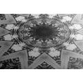 CANVAS PRINT MANDALA WITH INTERESTING ELEMENTS IN THE BACKGROUND BLACK AND WHITE - BLACK AND WHITE PICTURES{% if product.category.pathNames[0] != product.category.name %} - PICTURES{% endif %}