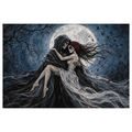 WANDBILD DUNKLE UMARMUNG IM MONDSCHEIN - HALLOWEEN- UND HORROR-BILDER - BILDER