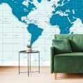 SELF ADHESIVE WALLPAPER POLITICAL MAP OF THE WORLD IN BLUE - SELF-ADHESIVE WALLPAPERS - WALLPAPERS