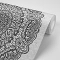 SELF ADHESIVE WALLPAPER FLORAL MANDALA IN BLACK AND WHITE - SELF-ADHESIVE WALLPAPERS - WALLPAPERS