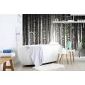 SELF ADHESIVE WALL MURAL BLACK AND WHITE FOREST COVERED IN SNOW - SELF-ADHESIVE WALLPAPERS - WALLPAPERS