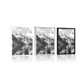 POSTER WITH MOUNT BEAUTIFUL BLACK AND WHITE MOUNTAIN LANDSCAPE - NATURE - POSTERS