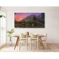 IMPRESSION SUR TOILE COUCHER DE SOLEIL SUR UN PAYSAGE DE MONTAGNE - IMPRESSION SUR TOILE DE NATURE ET PAYSAGE - IMPRESSION SUR TOILE