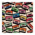 WANDBILD VINTAGE AUDIOKASSETTEN MIX - MUSIKBILDER - BILDER