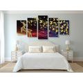 5-PIECE CANVAS PRINT BEAUTIFUL DEER WITH BUTTERFLIES - PICTURES OF ANIMALS{% if product.category.pathNames[0] != product.category.name %} - PICTURES{% endif %}