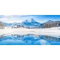 CANVAS PRINT SNOWY LANDSCAPE IN THE ALPS - PICTURES OF NATURE AND LANDSCAPE - PICTURES