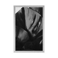 POSTER MONSTERA-BLATT IN SCHWARZ-WEISS - SCHWARZ-WEISS - POSTER