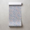 TAPETE BLAUE UND ROSA BLUMENÄSTE - GEMUSTERTE TAPETEN - TAPETEN
