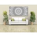 CANVAS PRINT MANDALA OF HARMONY IN BLACK AND WHITE - BLACK AND WHITE PICTURES - PICTURES